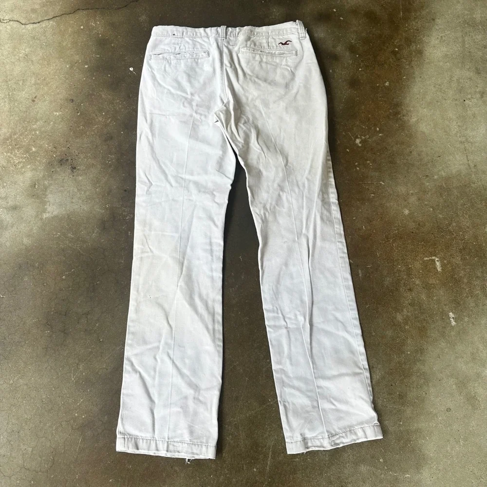 Hollister Chino Pants Mens 30x32 Khaki Good Button Fly Straight Leg Cotton